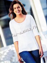 Белая туника с коротким рукавом