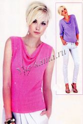 Фиолетовый пуловер/розовый топ