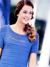 Синий топ со спущенными петлями