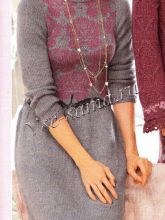 Платье с вывязанными розами