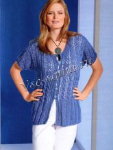 Синий жакет с узором из кос