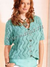 Бирюзовый ажурный жакет