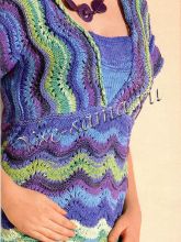 Меланжевый пуловер с волнами