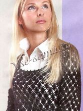 Черный пуловер-сетка