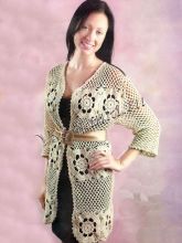 Ажурный кардиган с цветами