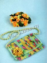 Меланжевый клатч с цветком