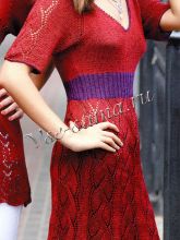 Бордовая туника с ажурным низом