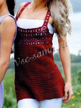 Бордовая туника на бретелях