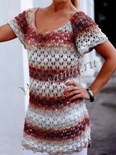 Ажурная туника спицами