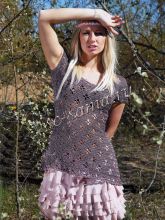 Ажурный пуловер с каймой