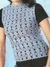 Серый ажурный топ