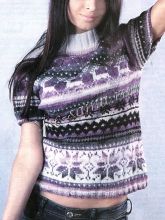 Женский пуловер с жаккардовым узором