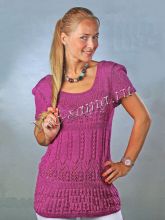 Ажурная туника цвета фуксии