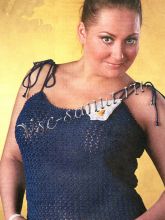 Синий топ с каллой