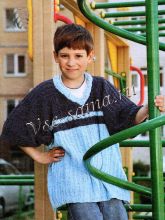 Пуловер с вертикальным узором