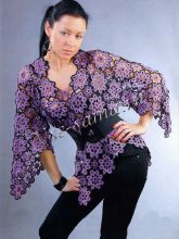 Пуловер из цветочных мотивов