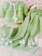 Пальто, шапочка, пинетки и покрывало