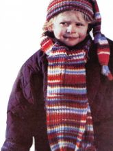 Шарф в резинку и шапочка