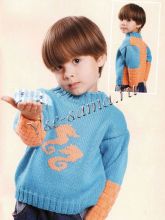 Пуловер с морскими коньками