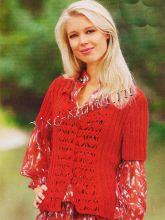 Красный жакет с ажурными полочками