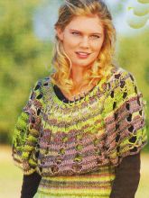 Ажурный пуловер-пончо