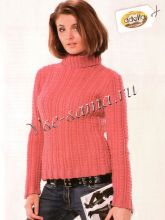 Темно-розовый пуловер