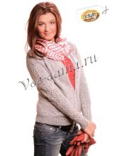 Серый жакет с ажурными рукавами