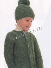 Жакет и шапочка с косами