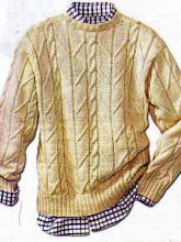 Мужской пуловер с рельефным узором