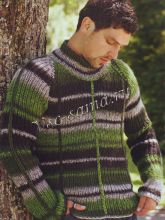 Зелёно-чёрный пуловер