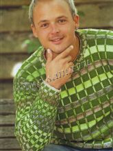 Пуловер с полосками из длинных петель