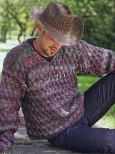 Пуловер с рельефным узором