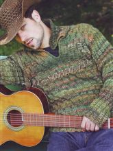 Пуловер с узором из сот