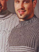 Пуловер с поперечными полосками