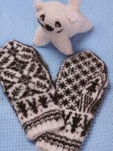 Женские варежки с норвежским узором