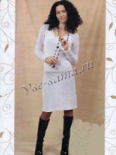 Белое платье в сеточку