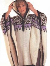 Пончо с цветным рисунком