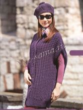 Кардиган с короткими рукавами и берет