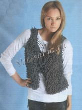 Жилет с узором из вытянутых петель