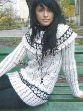 Белый ажурный пуловер