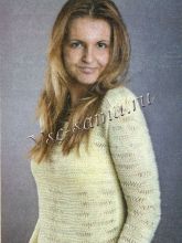 Пуловер с узором из спущенных петель