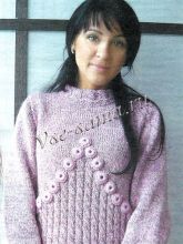 Малиновый пуловер из мохера