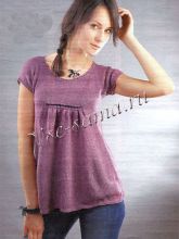 Сиреневый топ с короткими рукавами