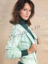 Салатовый ажурный жакет