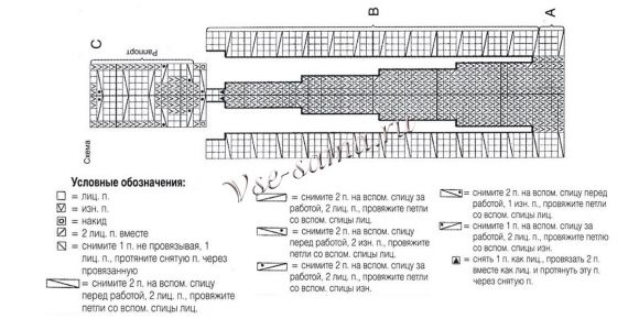 Схема вязания бежевого жакета