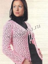 Розовый жакет с геометрическим узором