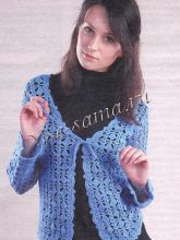 Синий ажурный жакет