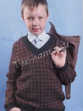 Пуловер темного цвета с жаккардовым узором