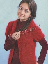 Бордовый жакет на девочку