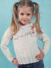 Белый пуловер с V-образным вырезом